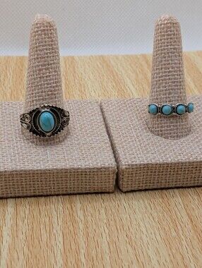 Simple Turquoise Ring Set